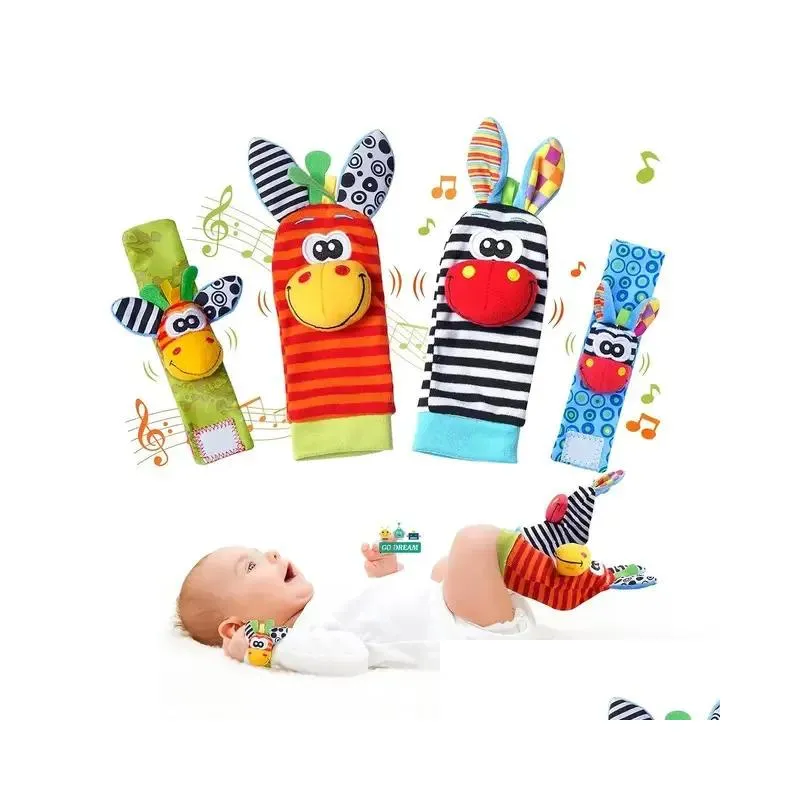 Mobiles Baby Infant Wrist Rattle Socks Toys 0 12 Month Girl Boy Learning Toy Early Educational Development Cute Toddlers Sensory Gifts