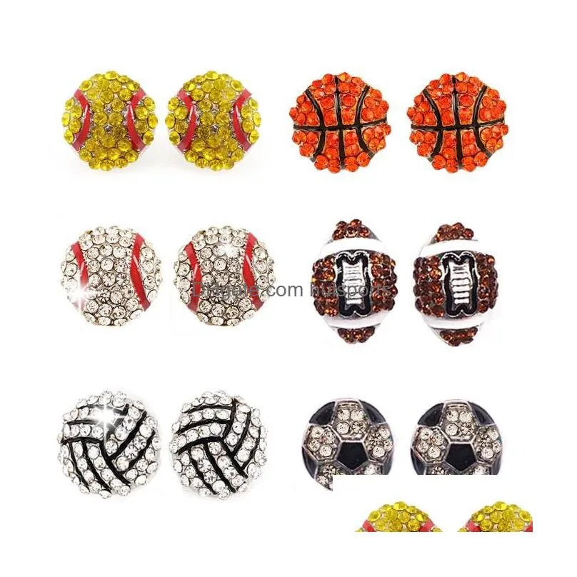 collectable for baseball softball headband earring stud bling necklace sports game ball post rhinestone basketball volleyball baseball
