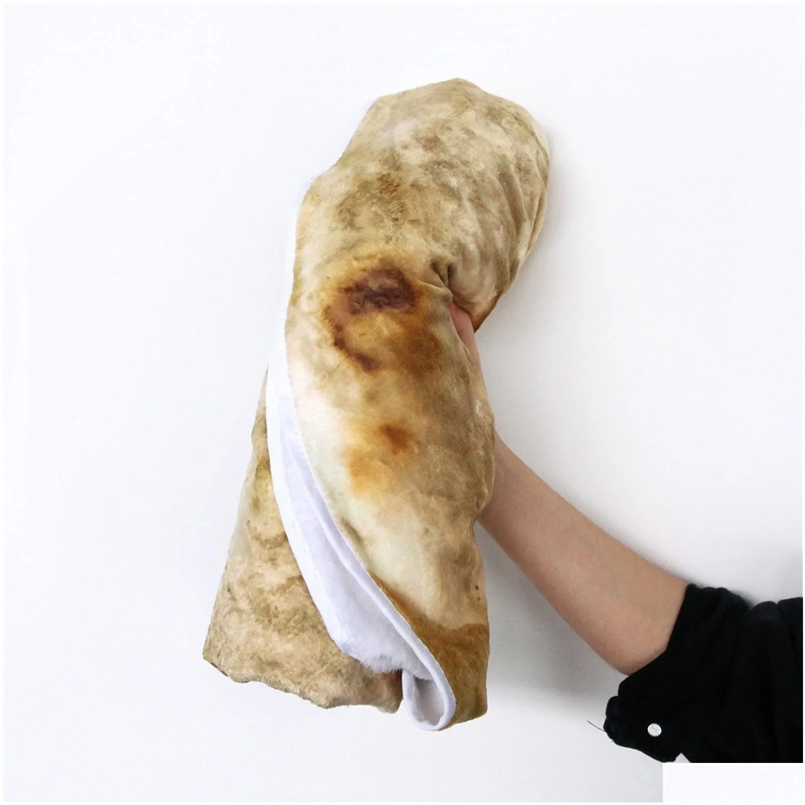 blanket realistic food taco burrito tortilla soft flannel wrap novelty throw adults babies and children round z 221018