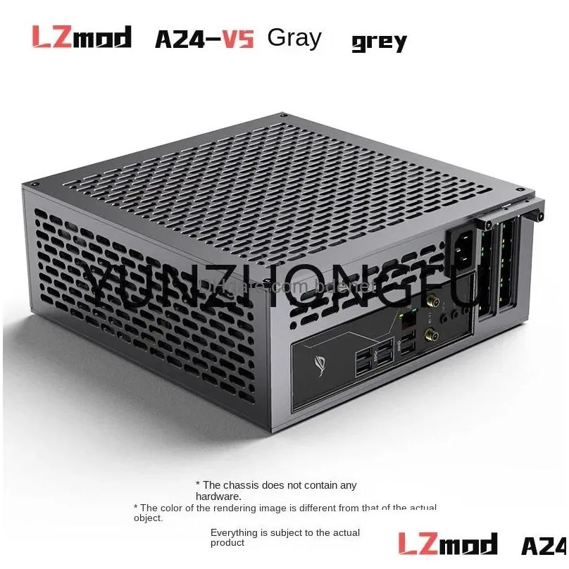 Other Building Supplies Lzmod 5L Mini A24-V5 Dual-Slot Single-Display Chassis Double-Sided Chamfer 1U Power Supply Itx Drop Delivery H Dhdei