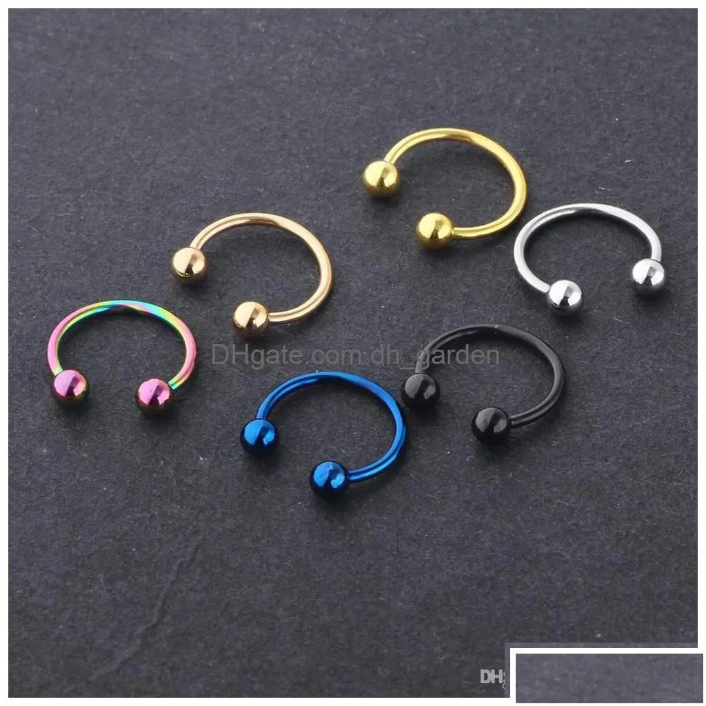 Nose Rings Studs 20G Stainless Steel Ring Hoop Septum Body Jewelry Piercing Cartilage Earring Lip Labret Eyebrow Drop Deliv Dhgarden