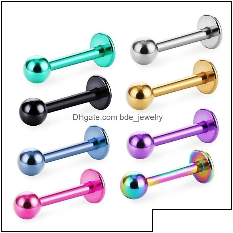 Nose Rings Studs 10Pcs Ball Titanium Stainless Steel Labret Lip Stud Chin Eyebrow Ring Bar Tragus Piercing Body Jewelry 668 T2 Dro