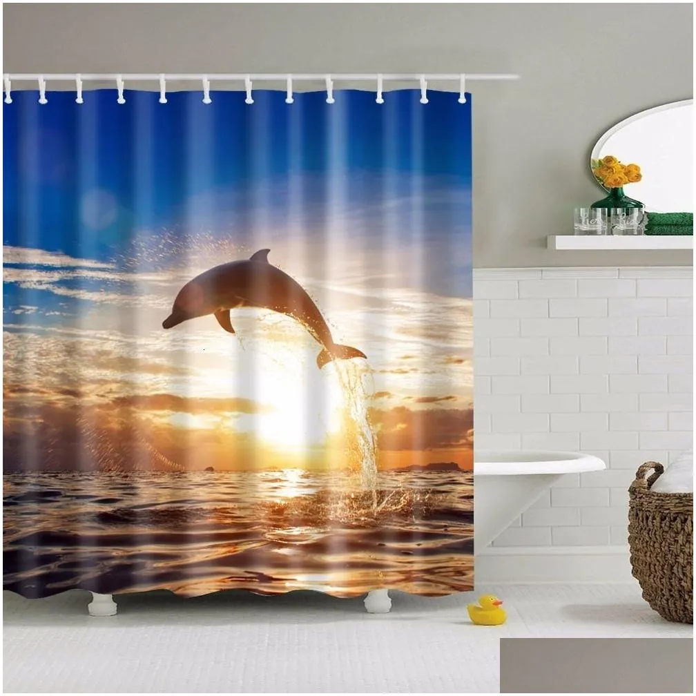 shower curtains seaside scenic beach shells shower curtains bathroom curtain frabic waterproof polyester bath curtains for bathroom 180x180cm