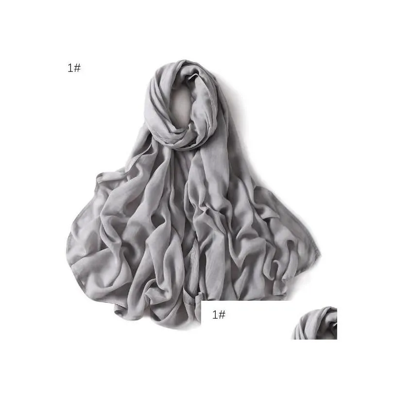 Scarves Scarves Plain Modal Hijabs Muslim Soft Viscose Voile Scarfs Fashion Women Shawls For Lady Drop Delivery Fashion Accessories Ha