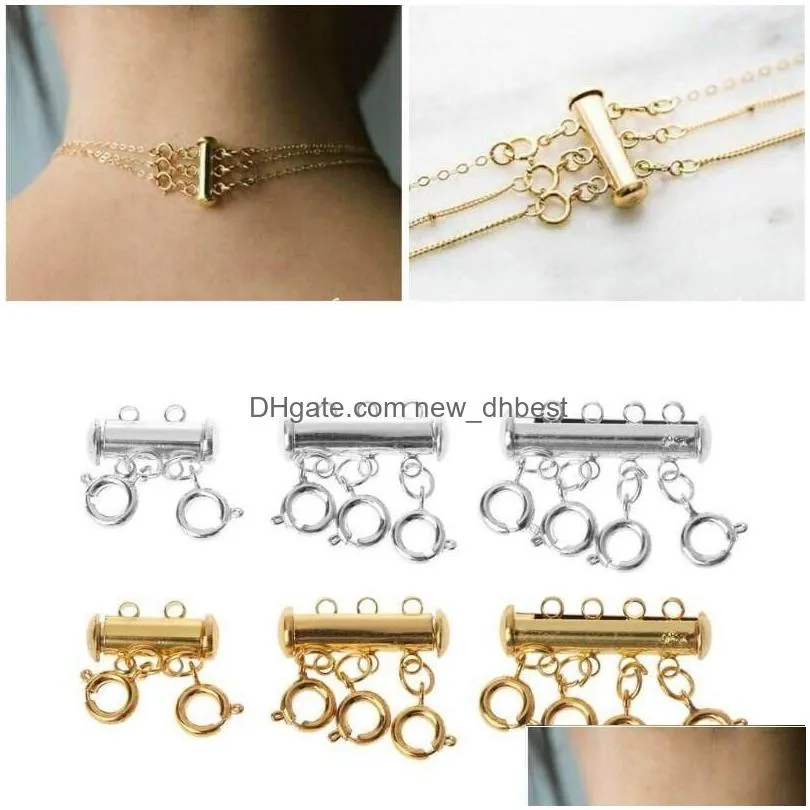 Other Mti Strand Necklace Clasp Layering Layered Der Spacer Un Necklaces Lobster Clasps For Jewelry Drop Delivery Dhopc