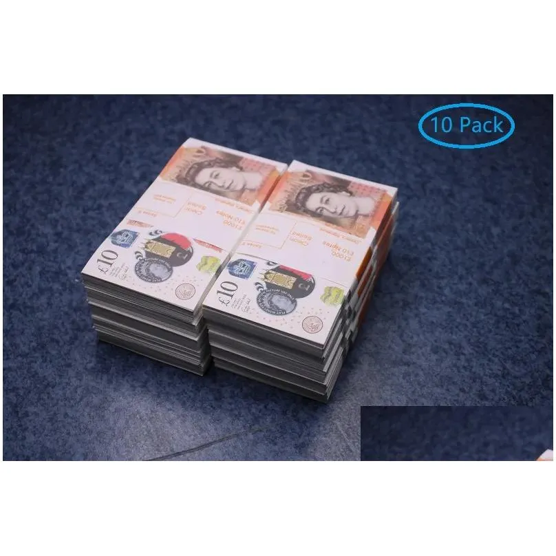Fake Money Funny Toy Realistic UK POUNDS Copy GBP BRITISH ENGLISH BANK 100 10 NOTES Perfect for Movies Films Advertising Social
