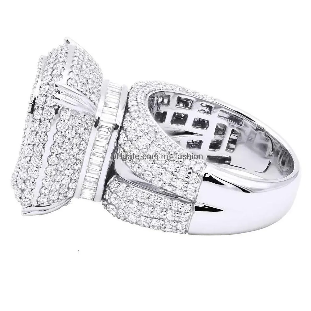 Band Rings Brilliant Moissanite Diamond With Gra Certificate 925 Sier Luxury Vintage Halo Engagement Ring Women Jewelry Destiny Jewel Dhgrf