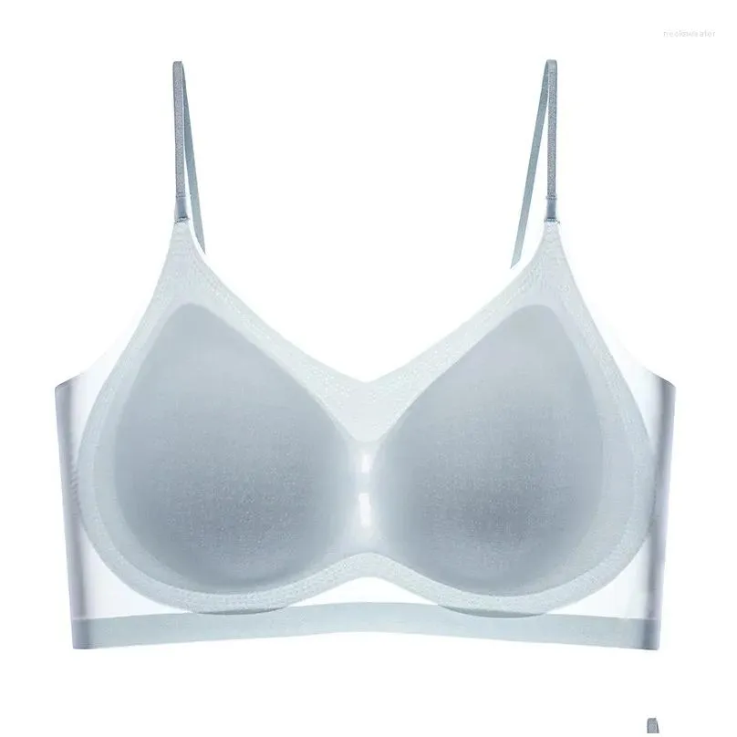 bras 1pc seamless women plus size ultra thin underwear ladies push up big ice silk breathable female bralette soutien gorge