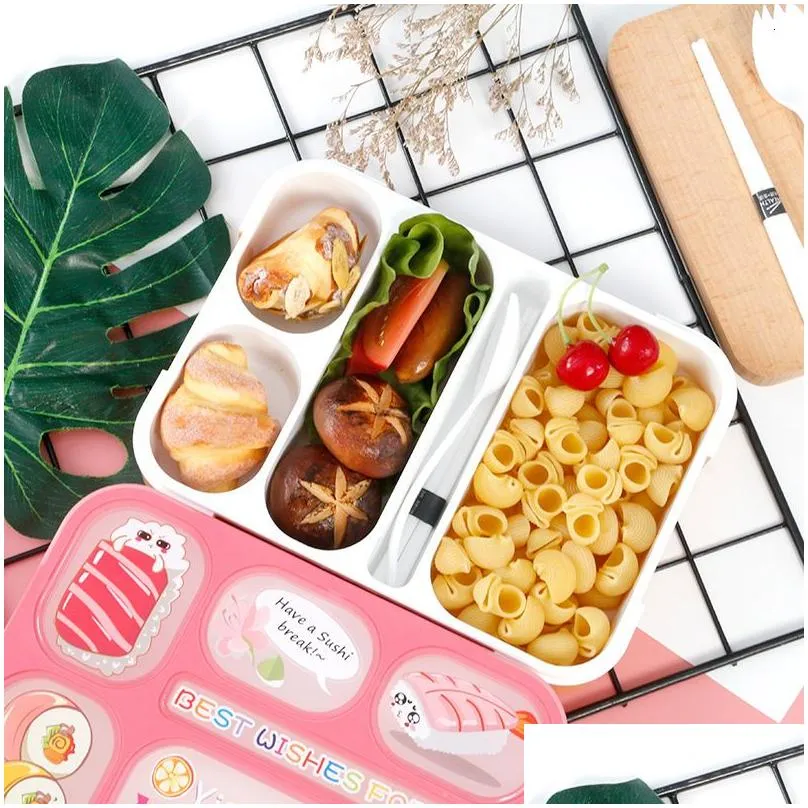 lunch boxes child lunch box high capacity tableware food container travel hiking camping office school leakproof portable bento box 1000ml