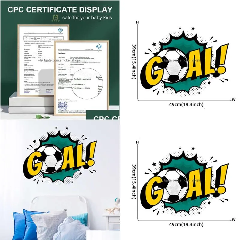 goal football soccer word art hole wall stickers for kids room bedroom play room for baby room wall decals decorative stickers