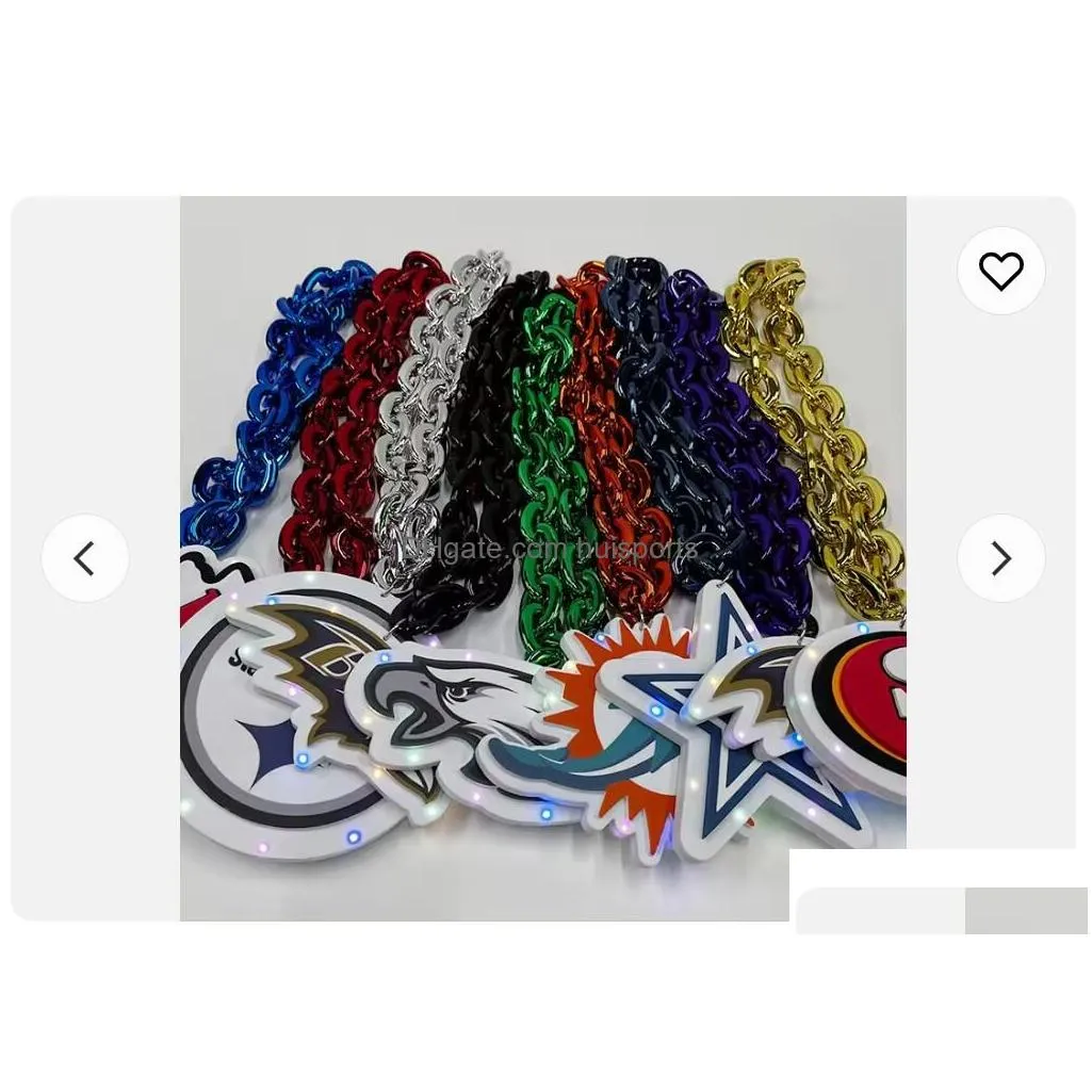 titanium sport accessories custom 3d eva foam fans team emblem chain necklace for cheering on the big four american sports leagues in the home