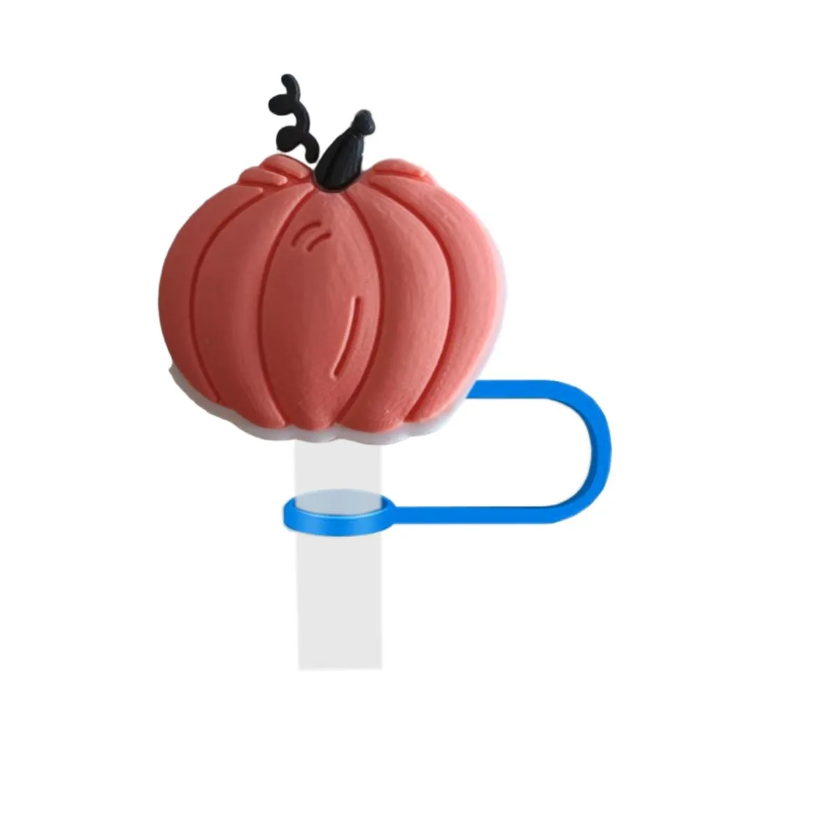 halloween pumpkin straw cover for  cups drinking soft silicone 8mm straws topper compatible with lid and