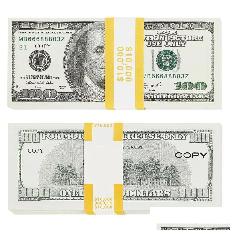 Movie Prop Money Toy Party Supplies Coin Copy Full Print 2 Sided 2000 fake Dollar Sets for Kids Birthday Present Music Videos TV