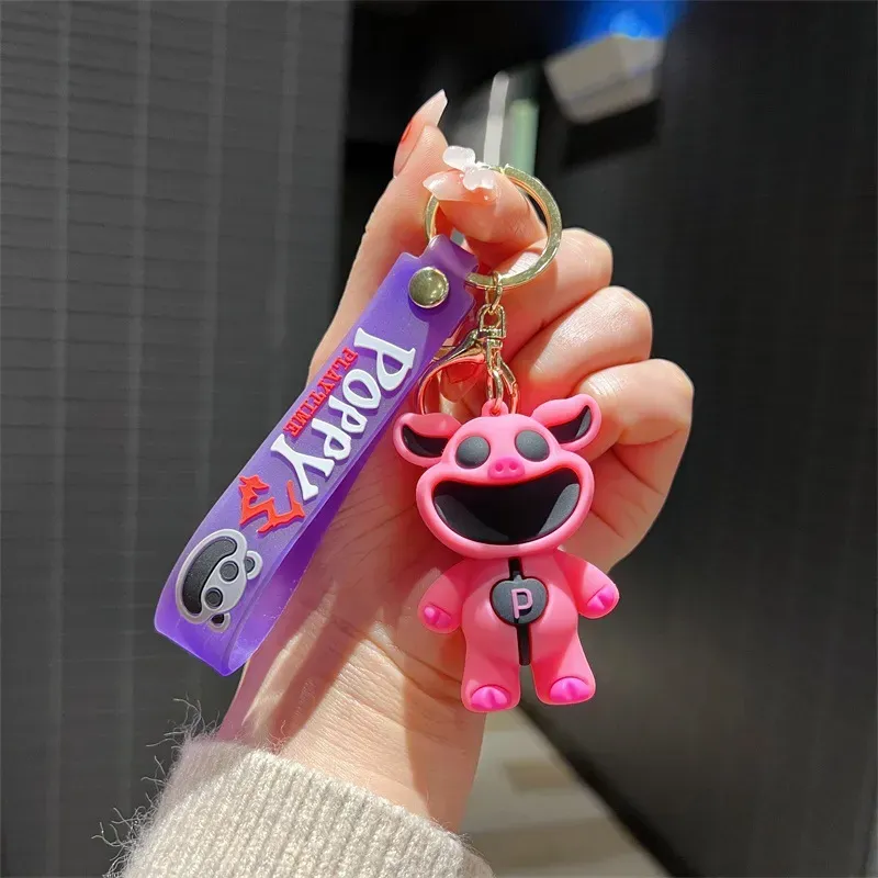 Wholesale Bulk Car Keychain Cute Anime Keychain Charm Scary Smiling Animals Doll Couple Student Personalized Creative Valentine`s Day Gift A89 DHL