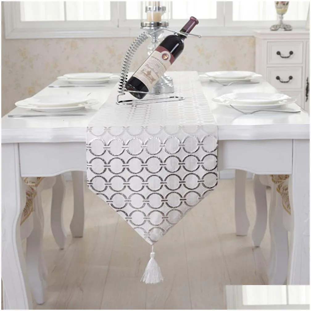 table runner stylish table runner simple modern fashion table runner circle embroidery table mat bed flag for home dinner table decoration