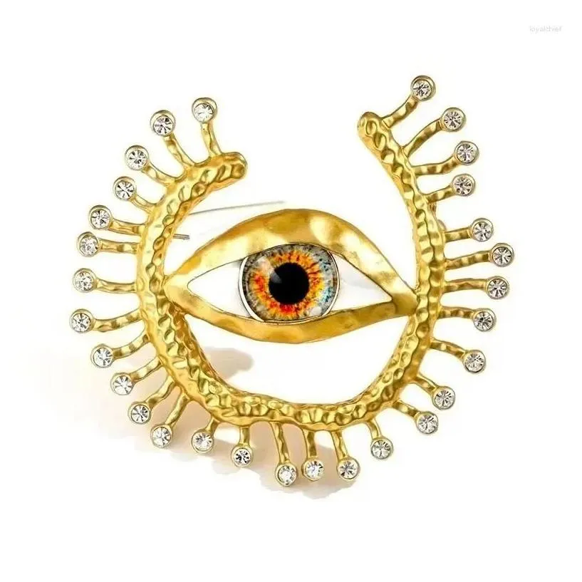Pins Brooches Brooches Schiaparelli Middle Eye Brooch European And American Foreign Trade Vintage Coat Accessory Pin Star Drop Delive