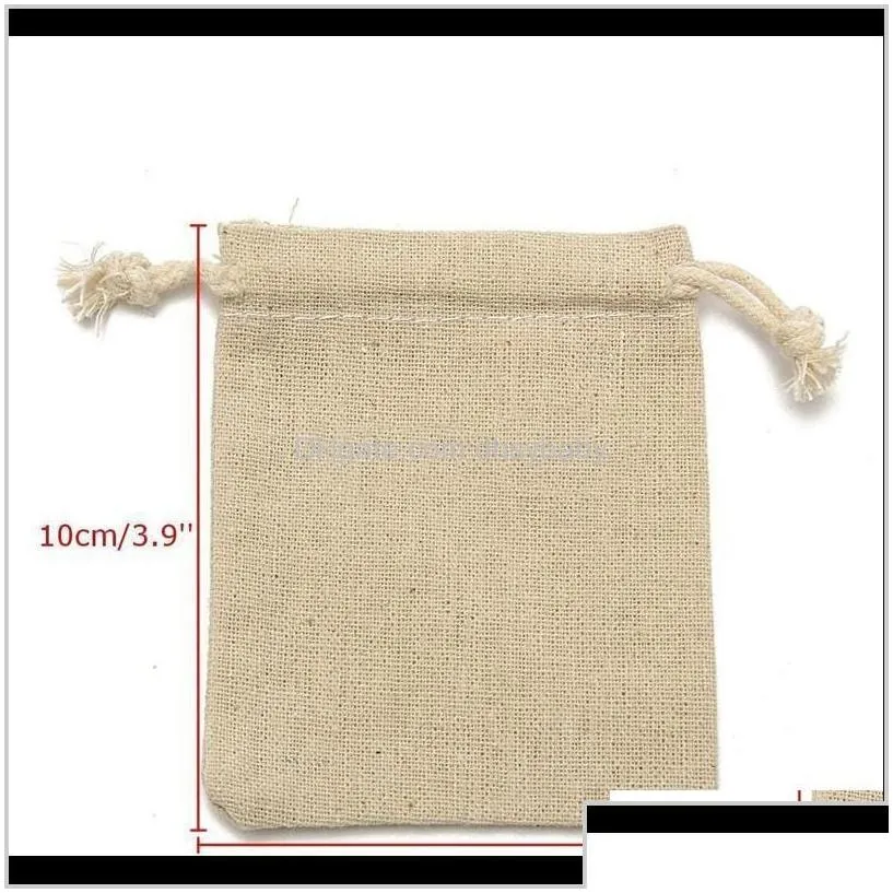 Pouches Bags Display 50Pcs Small Natural Linen Pouch Burlap Jute Sack With Dstring Packaging Bag Jewelry Pouches Ipcdl