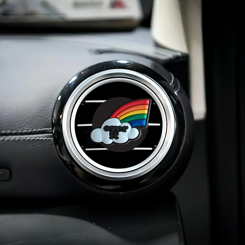 rainbow 24 cartoon car air vent clip auto outlet clips perfume conditioner for office home accessories