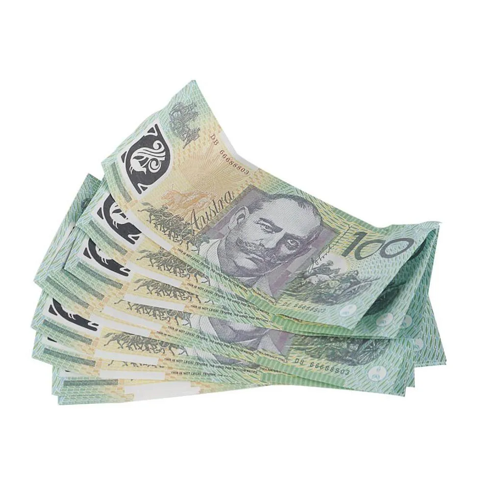 50% Size Aged Fake Money Australian Dollar 5/10/20/50/100 AUD Banknotes Paper Copy Full Print Banknote Movie Copy Money Props