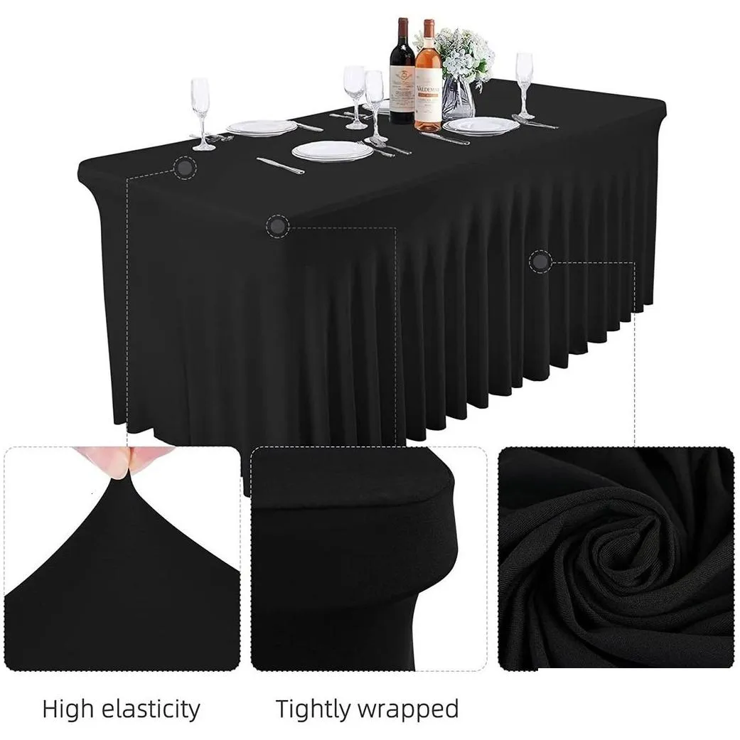 table cloth stretch rectangle tablecloth spandex table skirts long tables washable wrinkle resistant table covers 6ft 4ft 8ft fitted table