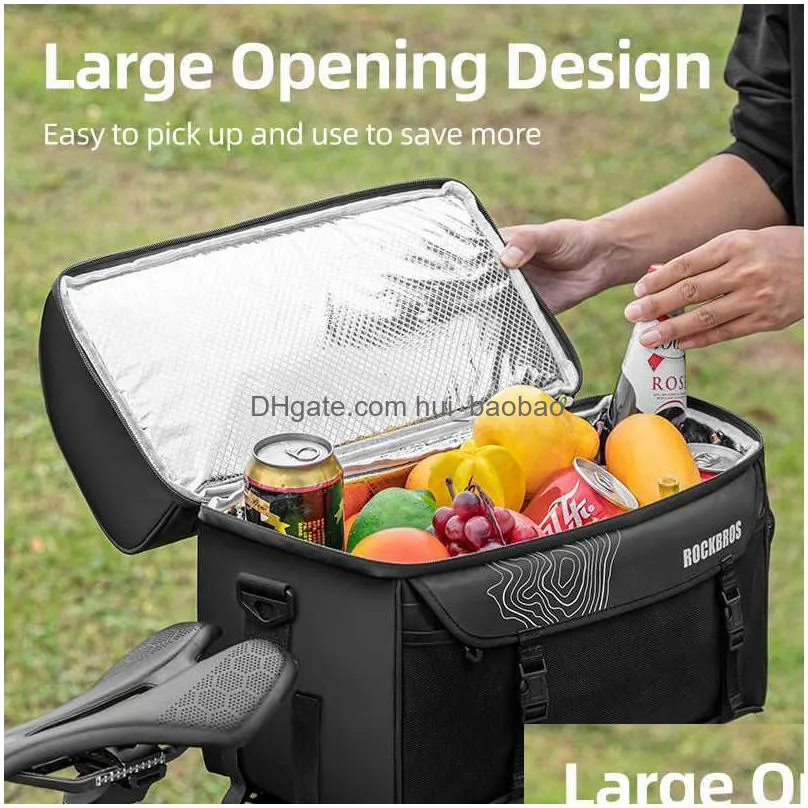 panniers rockbros 11l bicycle saddle waterproof trunk luggage carrier bike s insulated meal camping picnic shoulder bag 0201