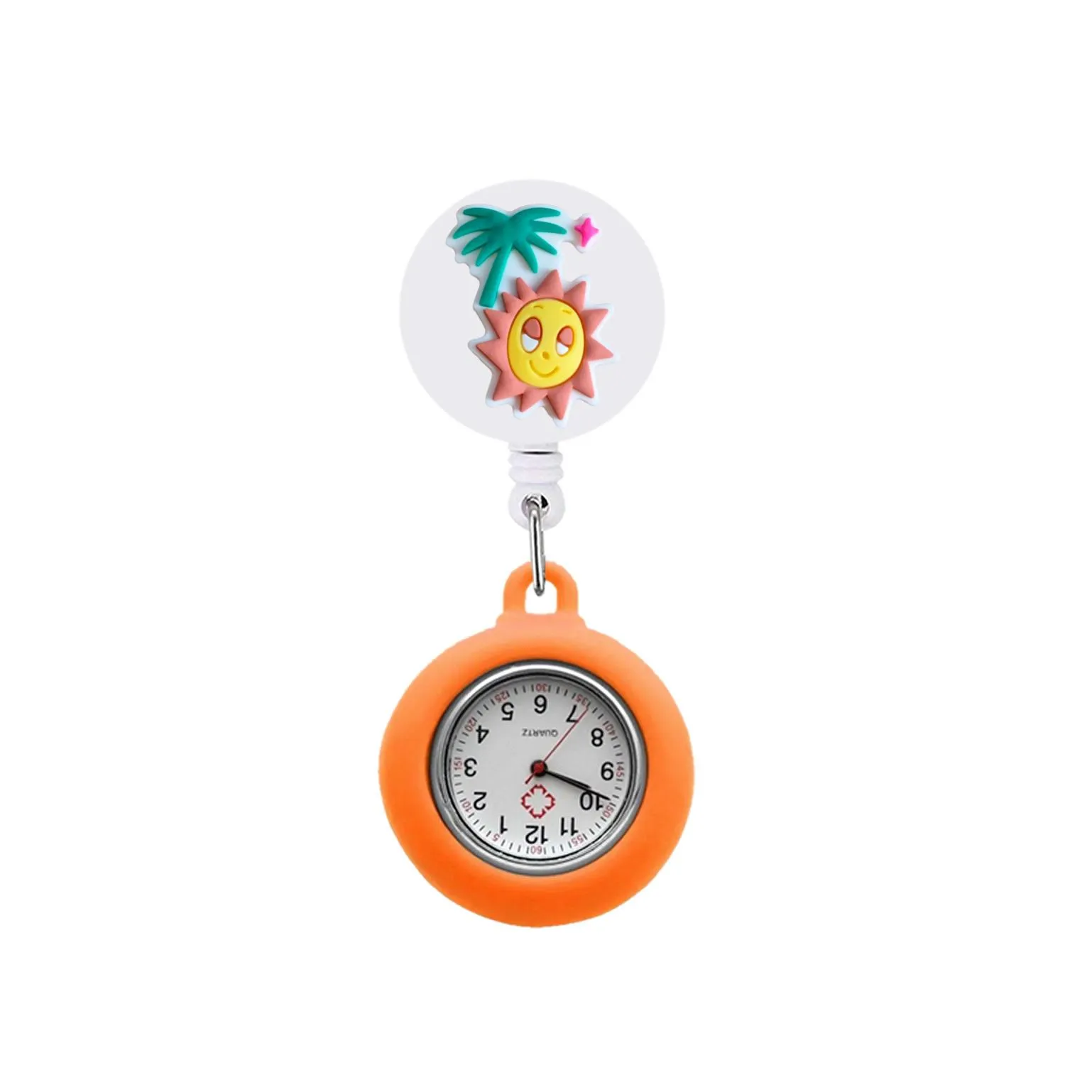 summer theme clip pocket watches alligator medical hang clock gift on nursing watch lapel fob
