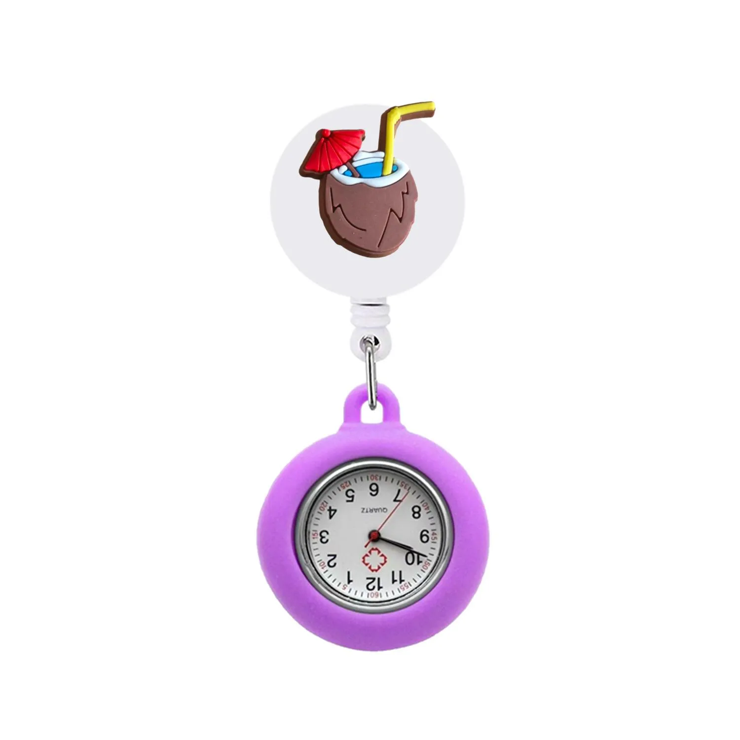 summer theme clip pocket watches alligator medical hang clock gift on nursing watch lapel fob