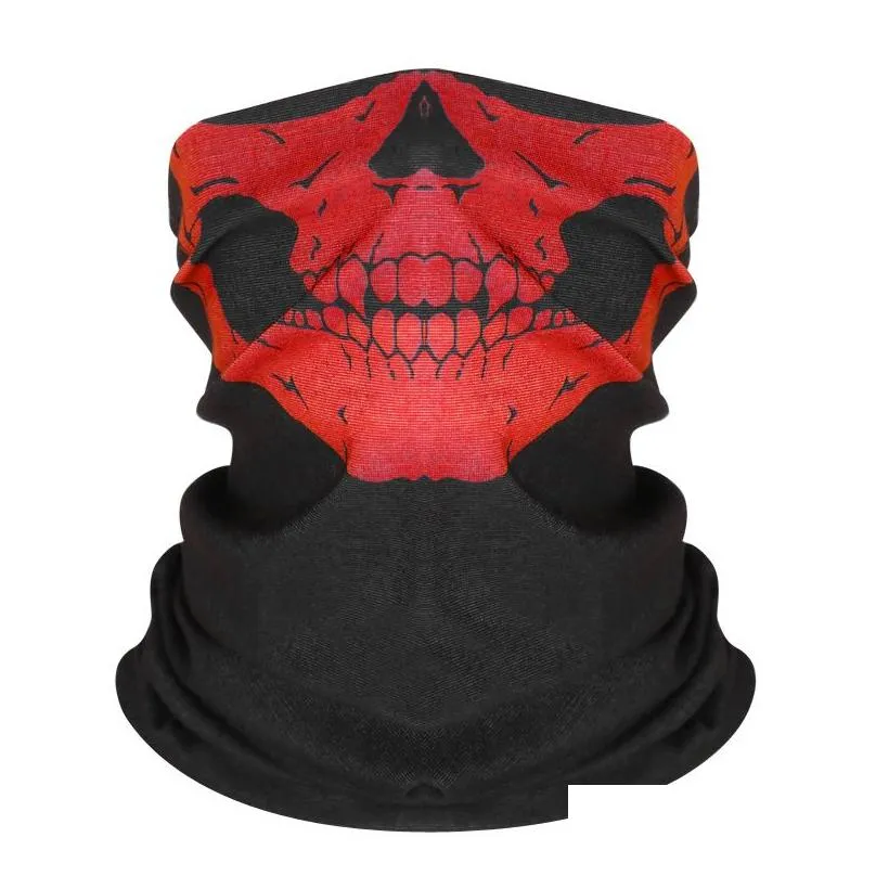 skull magic mask halloween cosplay bicycle ski skulls half face masks ghost scarf bandana neck warmer party