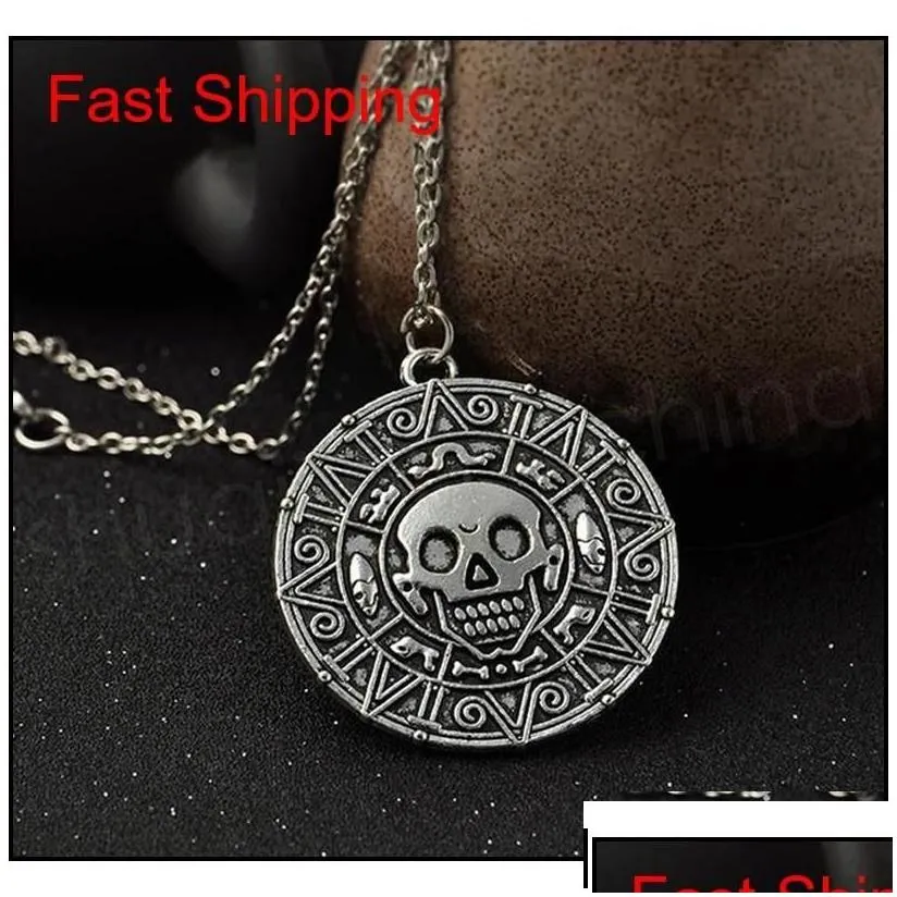 Other Fashion Accessories Vintage Bronze Coin Pirate Charmsother Aztec Necklace Mens Movie Pendant Necklaces For Lady Xmas Gift Drop