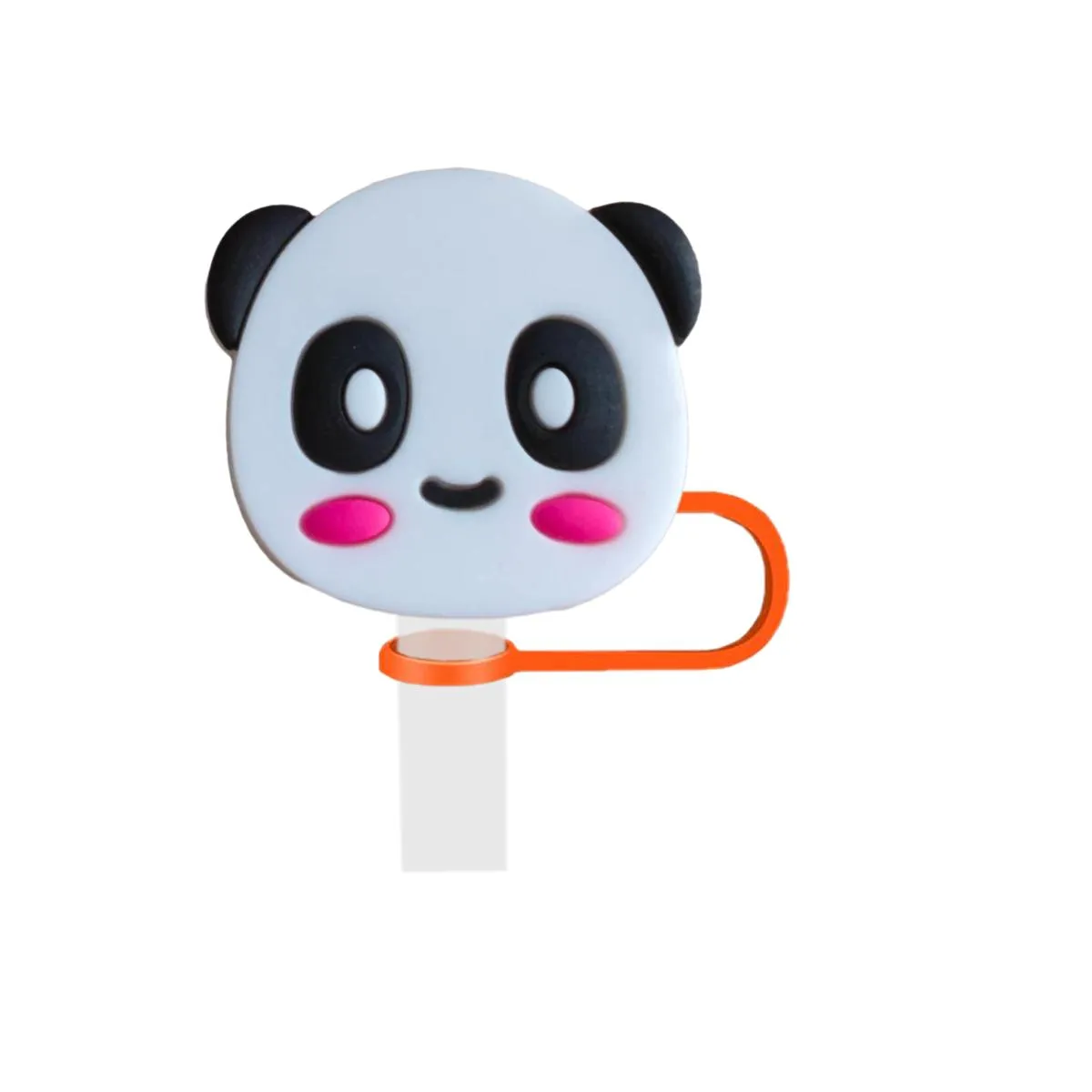 panda 12 straw cover for  cups silicone covers cup accessories cap fit straws suitable traveling picnicking topper pack of 10mm
