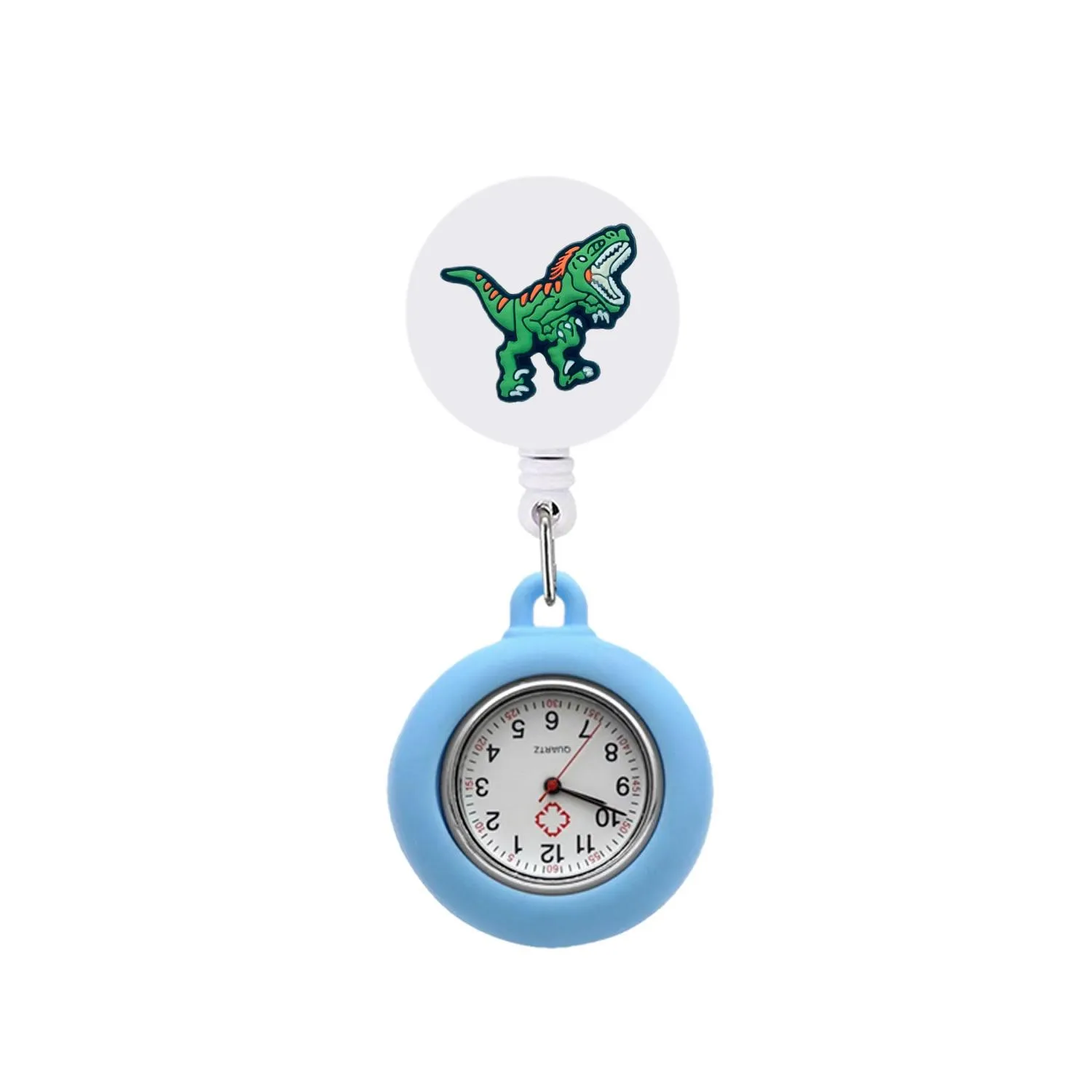 jurassic world 18 clip pocket watches watch with second hand alligator medical hang clock gift on nursing