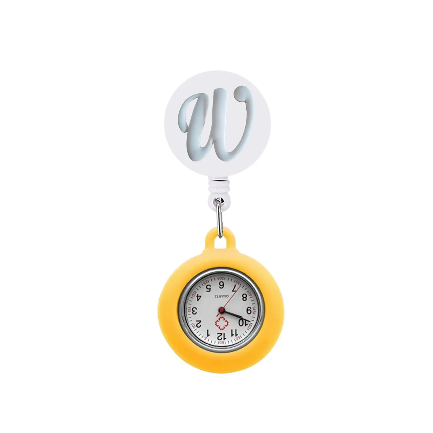 white large letters clip pocket watches watch for women and men retractable digital fob clock gift on lapel nurses doctors