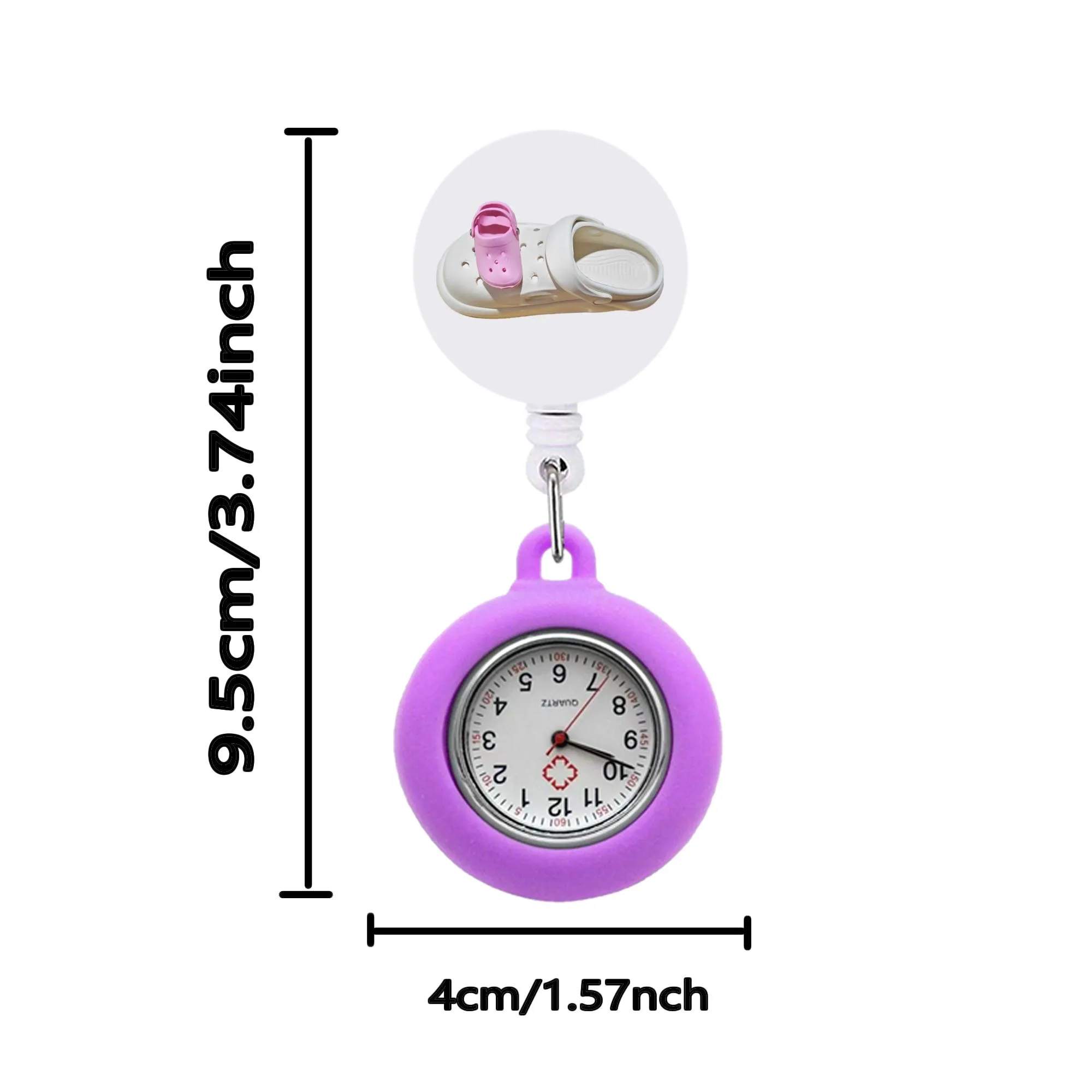 multi color perforated shoes clip pocket watches alligator medical hang clock gift brooch fob on watch easy to read nurse badge accessories