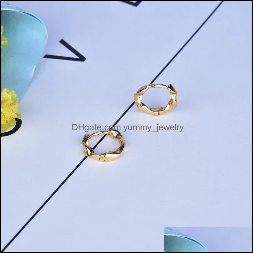 Clip-On & Screw Back Backs Earrings Mengyi Fashion Simple Women Twisted Wire White Gold/Gold Color Optional Girls Daily Wear Jewelry Dhnym