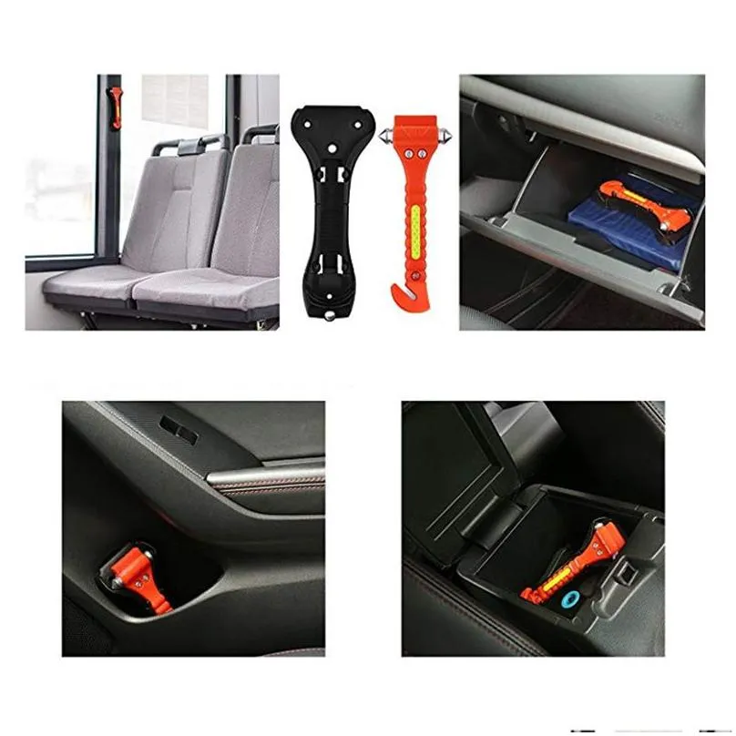 Emergency Preparedness Wholesale Car Safety Seatbelt Cutter Survival Kit Window Punch Breaker Hammer Tool For Rescue Disaster Escape Dhtkt