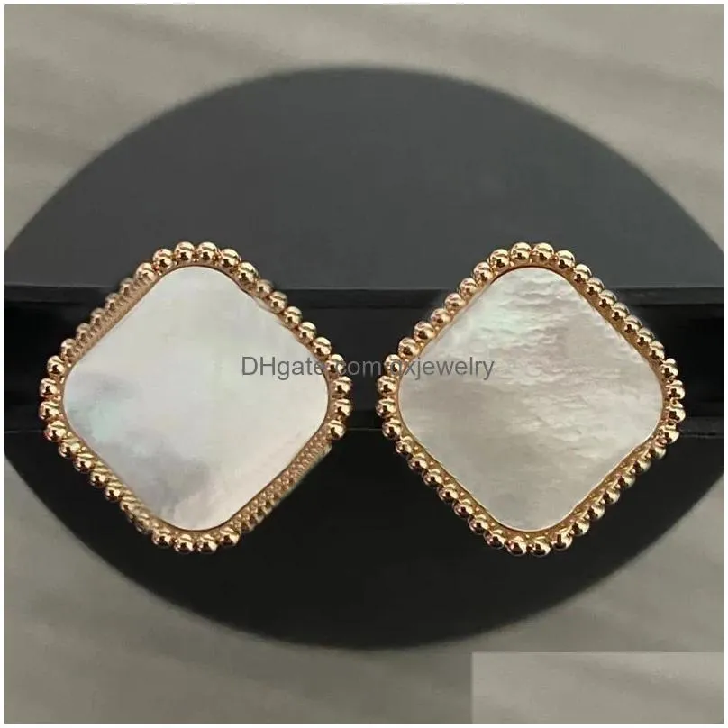 Stud High Quality Brand Fashion Earrings Designer 18K Gold Plated Stainless Steel Girls Classic Top Luxury Elegant Gift Drop Delivery Dhxcq
