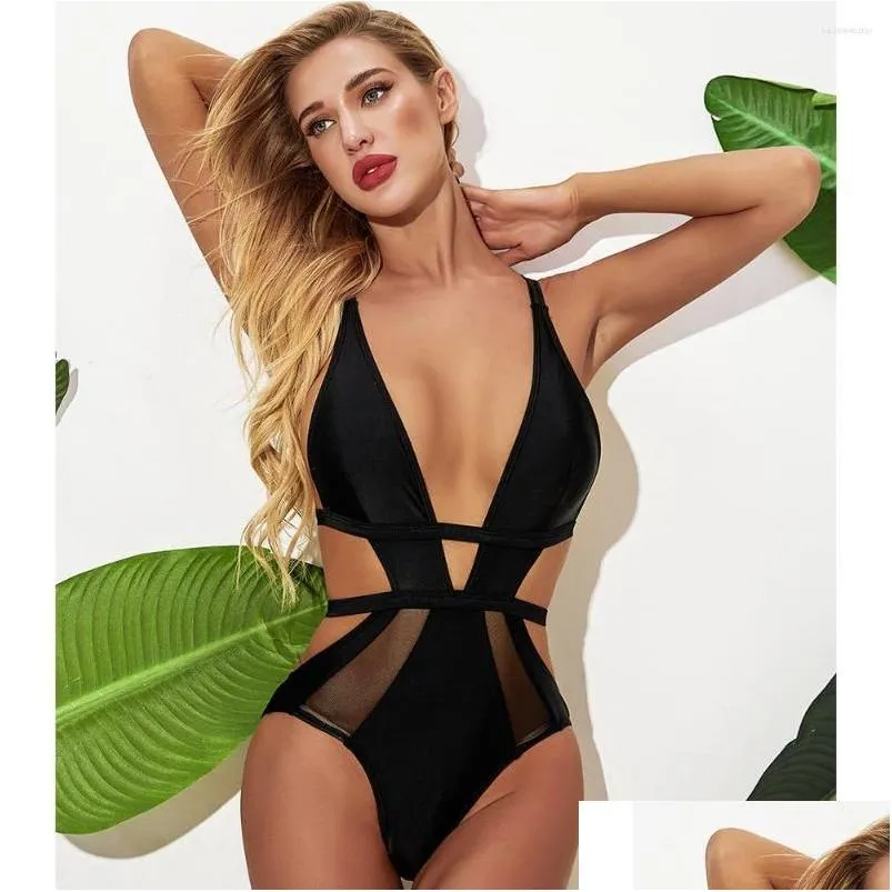 Sheer one piece bathing suit top