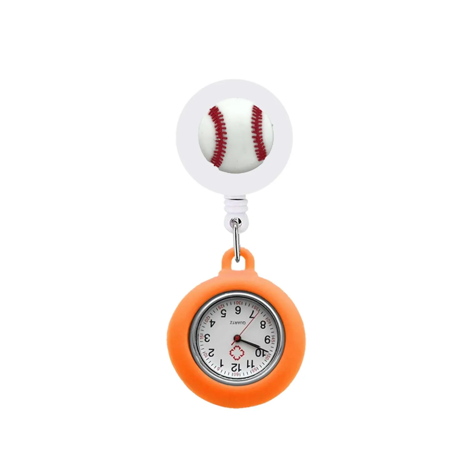 ball clip pocket watches pattern design nurse watch on quartz with second hand lapel for nurses doctors clip-on hanging alligator medical hang clock gift