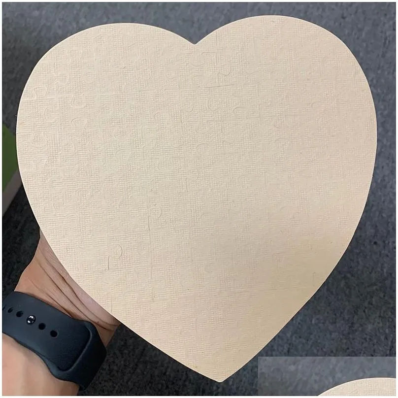 wholesale sublimation blank heart puzzles diy puzzle paper products hearts love shape transfer printing child toys gifts 3 colors