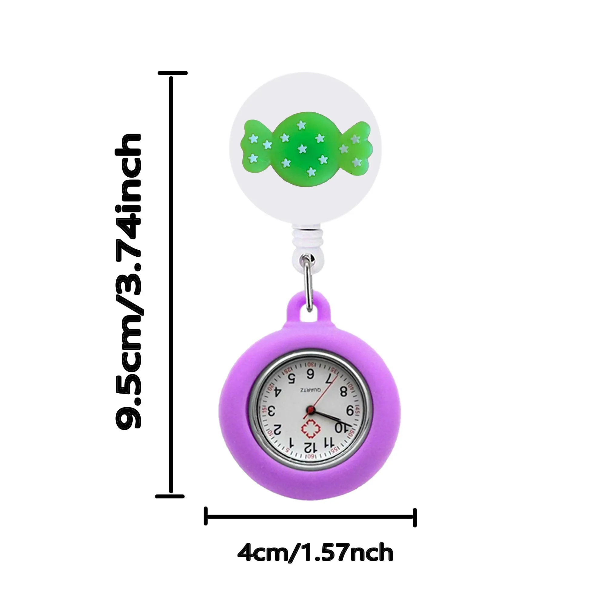 candy clip pocket watches alligator medical hang clock gift retractable watch for student gifts pin on with secondhand stethoscope lapel fob badge brooch nurses doctors