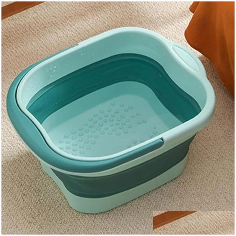 bathroom sinks portable foot bathtub foot bath basin with foot massage and handle pedicure foot spa for feet stress relief folding foot bath