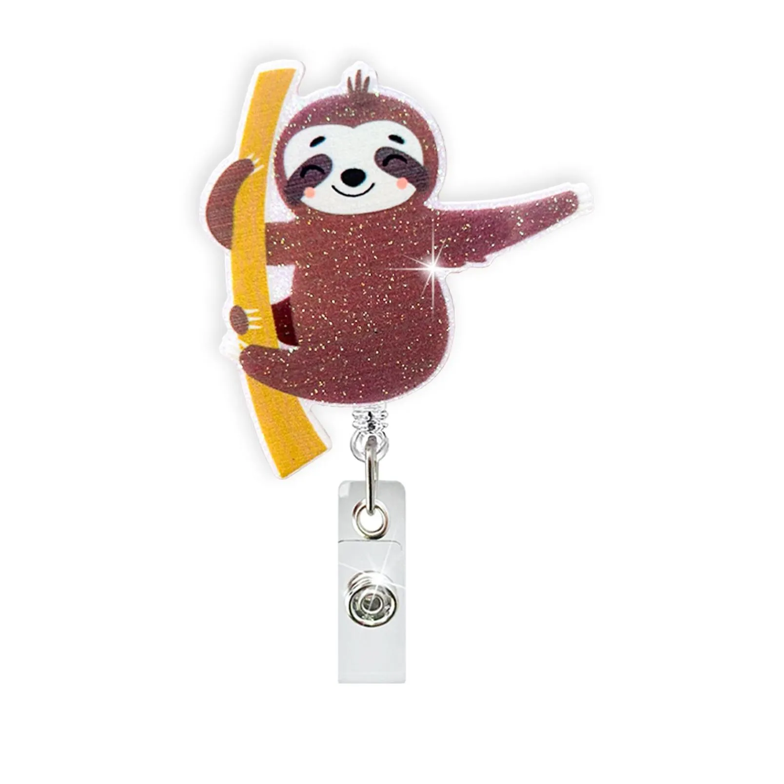 Other Desk Accessories Wholesale Sloth Badge Keychain Retractable Pl Cartoon Id Badges Holder With Clip Office Supplies Drop Delivery Dhgwz