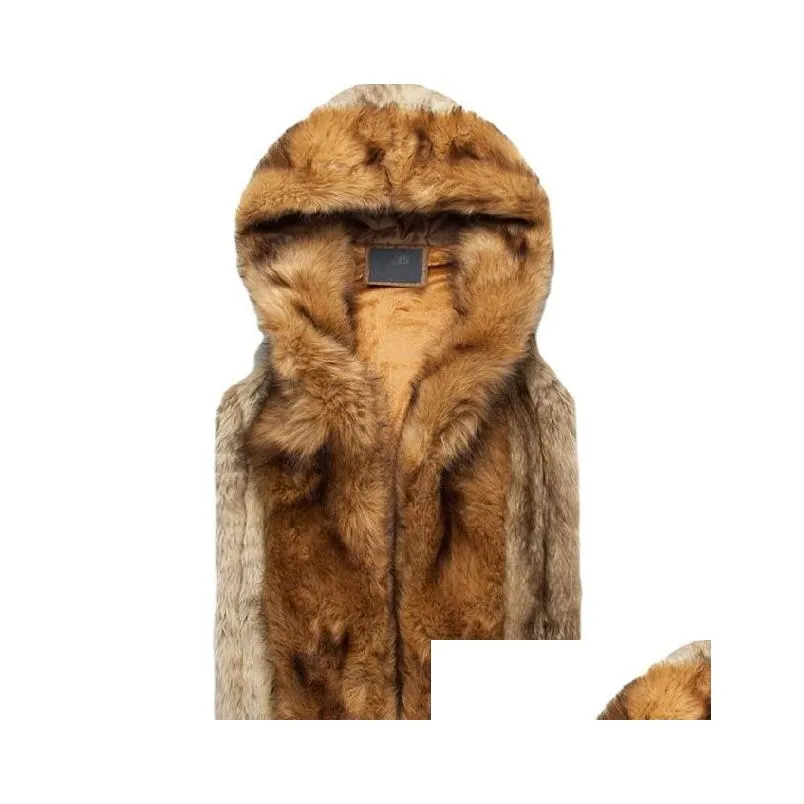 winter mens luxury fur vest warm sleeveless jackets plus size hooded coats fluffy faux fur jacket chalecos de hombre