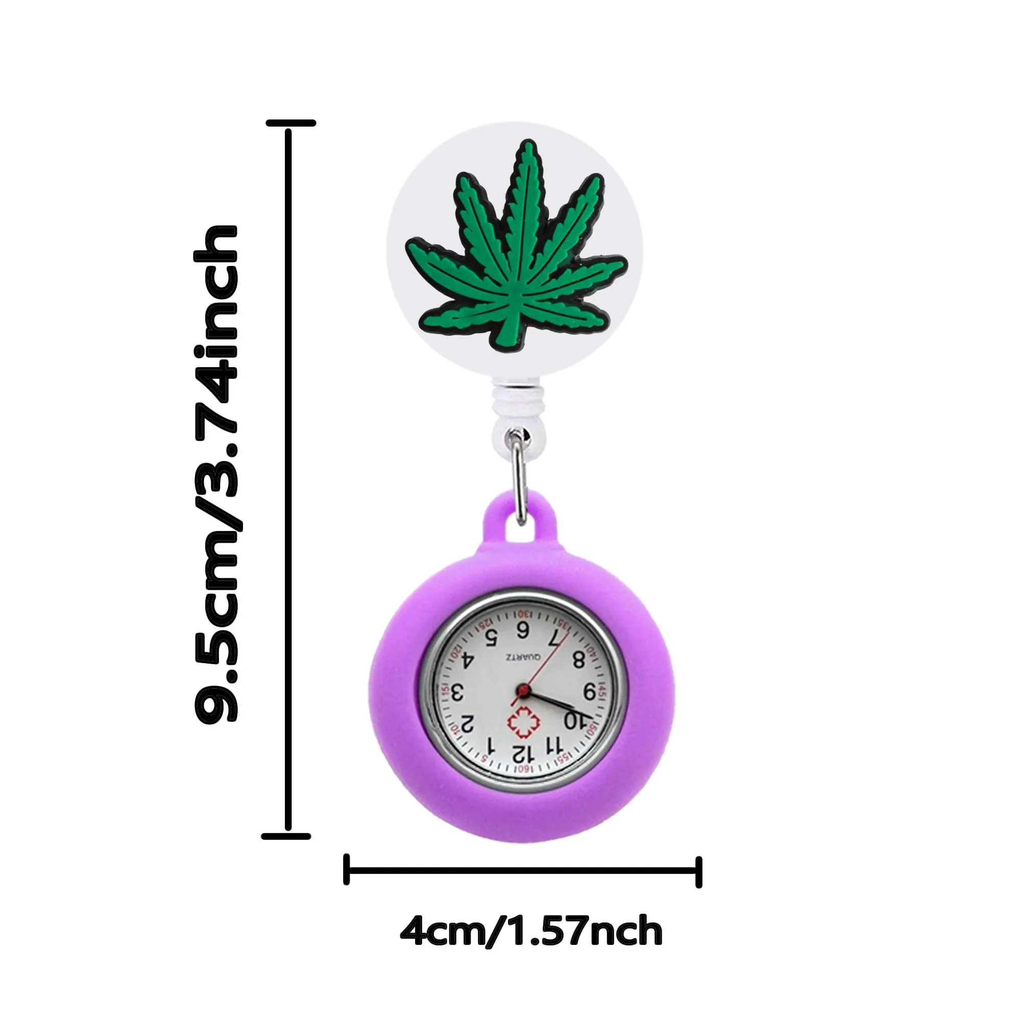 new green plants 12 clip pocket watches watch for nurses doctors brooch quartz movement stethoscope retractable fob nurse pin-on clip-on hanging lapel