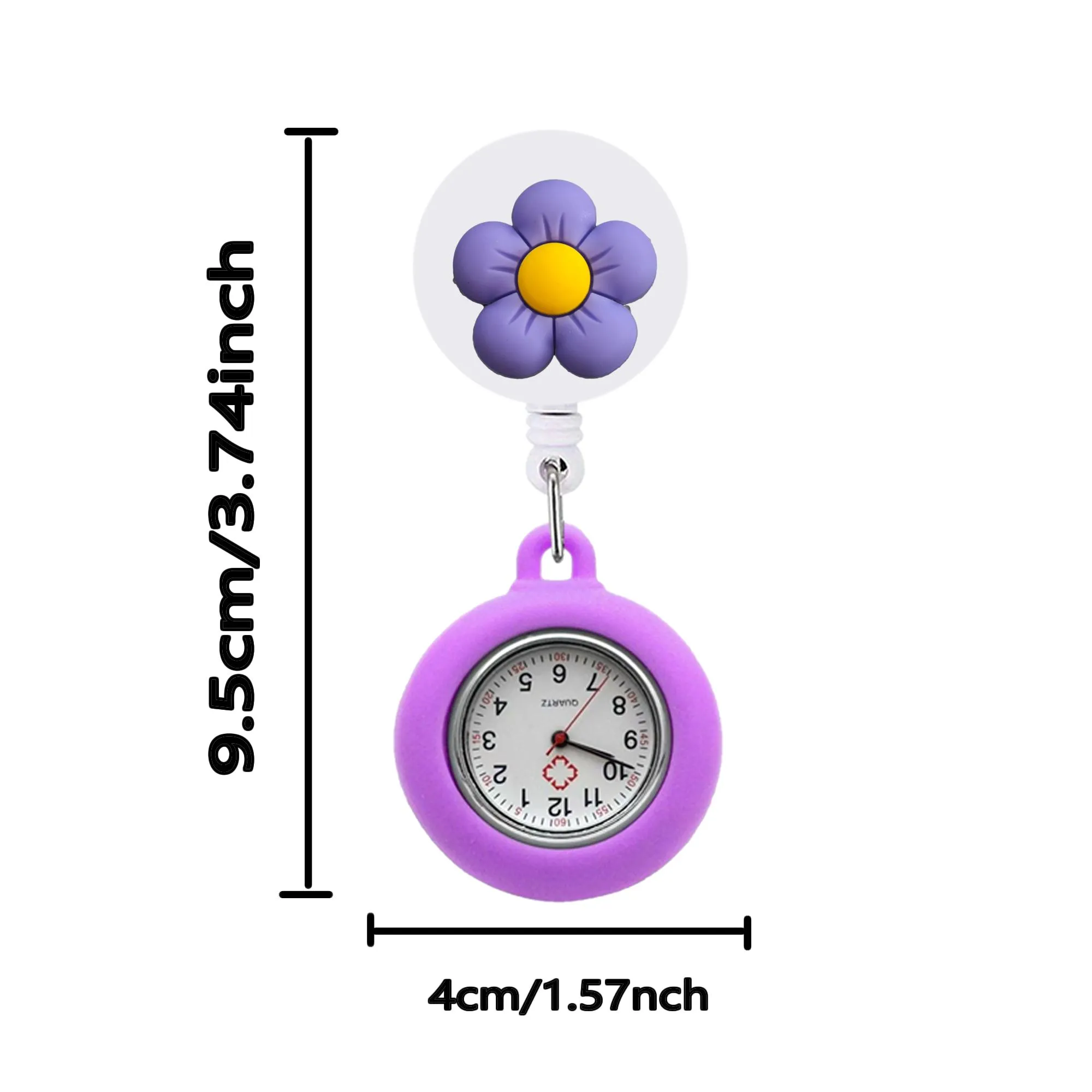 floret clip pocket watches retractable digital fob clock gift brooch for medical workers nurse watch on quartz with second hand