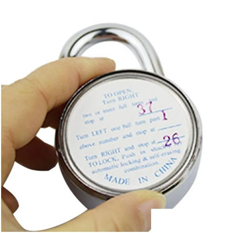 Door Locks Mini Portable Password Gym Closet Safe Disc Anti-Theft Lock Metal Dial Lage Locker Turntable Passwords Padlock Drop Deliver Dhjpc