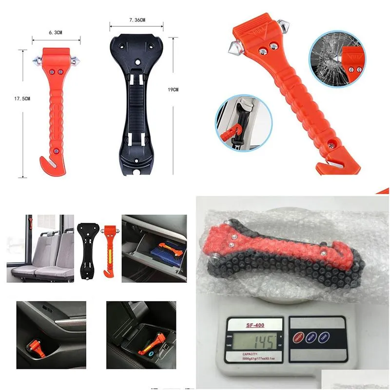 Emergency Preparedness Wholesale Car Safety Seatbelt Cutter Survival Kit Window Punch Breaker Hammer Tool For Rescue Disaster Escape Dhtkt