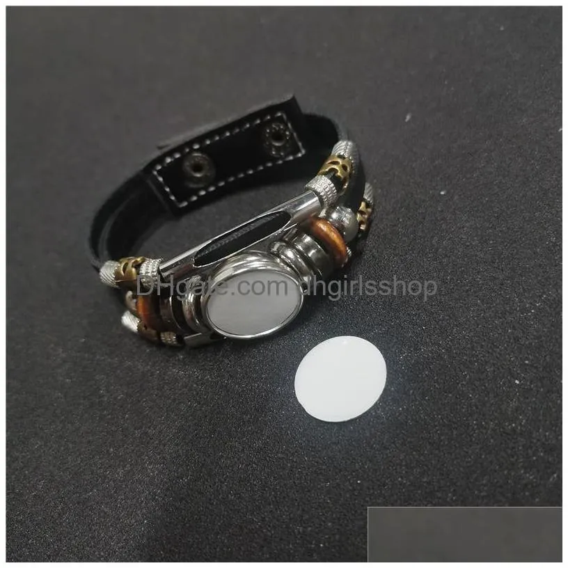 DHgate Sublimation Blank Leather Bracelets for DIY Jewelry Making Customize Your Own Leather Wristband Jewelry