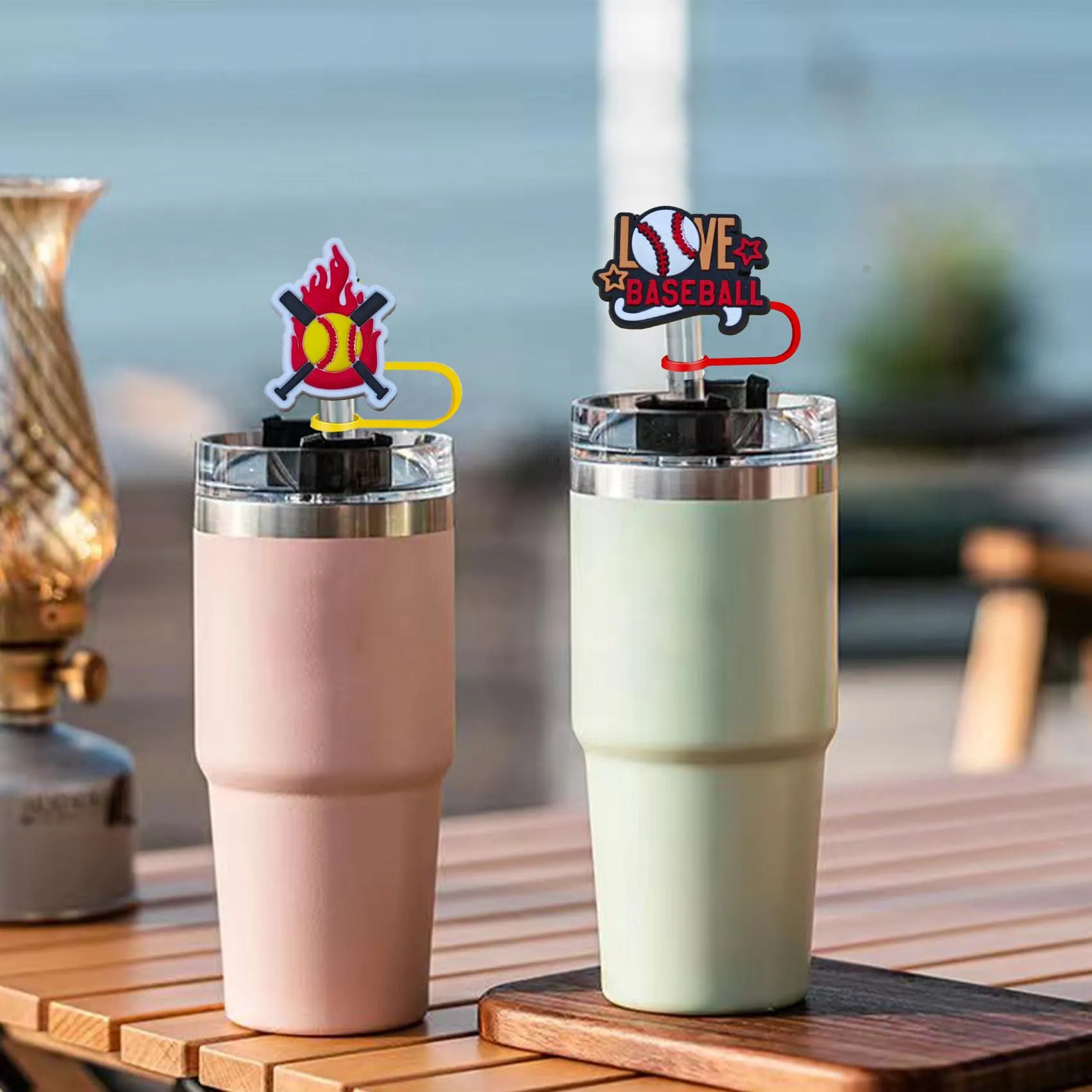 Other Table Decoration Accessories Baseball St Er For Cups 8Mm Cap Cup 30 Oz 40 Dust-Proof Caps Tumblers Drop Delivery Oti6W