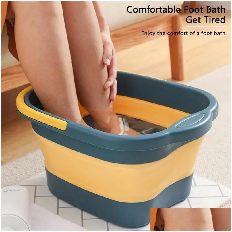 bathroom sinks portable foot bathtub foot bath basin with foot massage and handle pedicure foot spa for feet stress relief folding foot bath